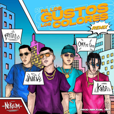 Imagen, foto o portada de Pa Los Gustos Los Colores Remix de Javiielo, Brytiago, KHEA, Omy De Oro (Canción, 2020)