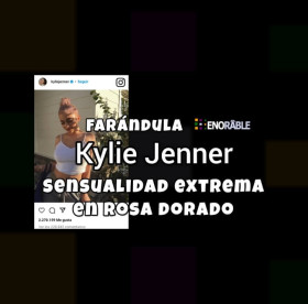 Sensualidad extrema para Kylie Jenner en rosa dorado